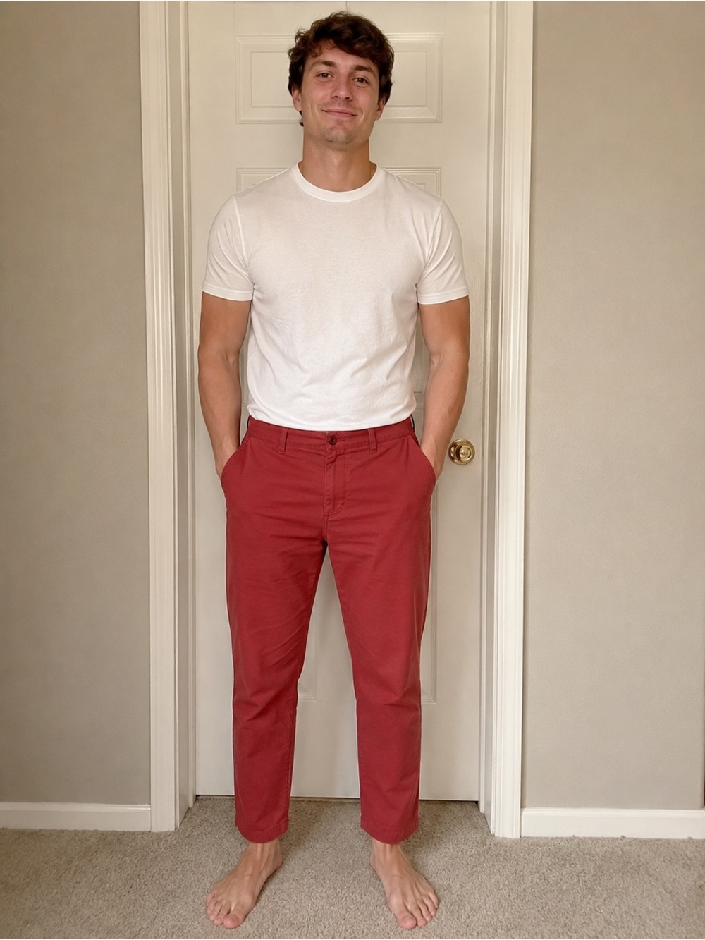 Nautica Men's Red classic Fit Chinos size 34/30